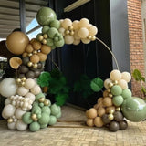 50Pcs Sage Green Brown White Balloons for Baby Shower Birthday Jungle Safari Party