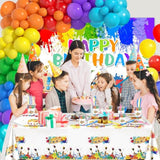 300-Pc Paint Party Decorations Set - Backdrop, Balloons & More for Birthdays