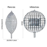 12pcs 22" Silver Disco Ball Balloons 4D Sphere for 70s 80s Party & Bachelorette