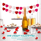 2 Pieces Valentine Felt Heart Garlands Colorful Heart Hanging Garland