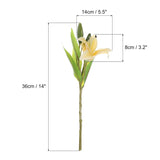 Lily Fake Flowers, 6Pcs Artificial Flowers Lily Silk Faux In Vase Real Touch For Home Decor Centerpiece Table Decorations Dining Room, Yellow