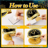 8 Pcs Black & Gold New Year 2026 Honeycomb Table Centerpieces