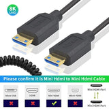 Dutttek 8K Mini Hdmi To Mini Hdmi Coiled Cable, 48Gbps Mini Hdmi 2.1 Cable, Ex