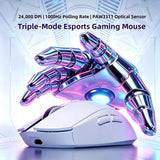 Wireless Gaming Mouse, Optical Tri-Mode Rgb Mouse With 2.4G Usb Receiver, 6-Level 4800 Dpi, Ergonomic Gamer Mouse, 6 Macro Buttons, Rechargeable Bluetooth Mouse For Laptop, Pc, Mac