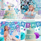 Frozen Birthday Party Decorations: Banner, Honeycomb Balls & Snowflake Streamers