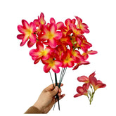 10 Bunch Pink Artificial Flowers Fake Plumeria Flower With Stems,12Inch Real Touch Lifelike Frangipani Flower Bouquets For Wedding Engagement Party Cake Topper Spring Flowers Beach Decor