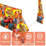 2Pcs Blaze And The Monster Tablecloth Disposable Tablecover Birthday Party Supplies And Decorations For Kid Boy Baby Shower Rectangle Tables 70"X42",2 Pack,