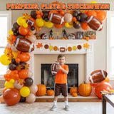 Fall Football Party Decoration Kit: Orange, Brown, Yellow Balloon Garland & Banner
