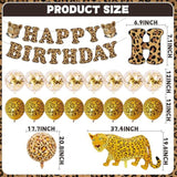 21 Pcs Cheetah Birthday Party Decorations Leopard Happy Birthday Banner Cheetah Gold Balloons Leopard Balloons For Boy Girl Baby Shower Party Supplies