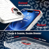 Magnetic For Iphone 16 Case, Compatible With Magsafe, Anti Yellowing, Cute Cheetah Print For Design For Women Girls, Slim Shockproof Tpu Cover For Iphone 16 (Clear)