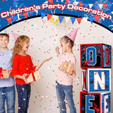 3 Pcs Spider 1St Birthday Decoration Spider Theme Balloon Boxes One Baby Letter Box Theme One Blocks For Boy First Birthday Party Decoration Backdrop Photoshoot Props