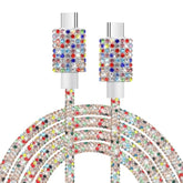 Usb C Cable Fast Usb To Usb C Charging Cord 4Ft Usb Type C Charger Cord Cute Bling Sparkling Diamond Phone Charger Cable For Iphone 17 16 Pro Max 15 Pro Max Plus Galaxy S25 S24 S23 Colorful