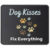 Dog Kisses Fix Everything Mouse Mat - Funny Gifts For Dog Lovers, Dog Owner - Dog Mousepad For Men, Women - Computer Mouse Pad 9.5 Inch For Laptop