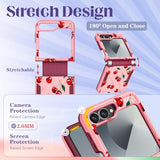 For Samsung Galaxy Z Flip 6 Case - Women Girls Cute Phone Cover Girly Aesthetic Kawaii Unique Design Teens Pretty Cheery Heavy Duty Shockproof Protective For Galaxy Z Flip 6 Case 6.7 Inch