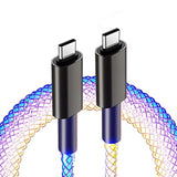 3Ft 66W Led Light Up Glowing Usb C To Usb C Cable,Aluminum Shell Fast Charging