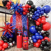 134Pcs Black Red And Blue Balloons Arch Garland Kit, Spider Theme Balloon Arch For Men With Foil Balloons For Baby Shower Spider Theme Birthday Party Decorations