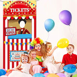 Carnival Circus Theme Party Decorations, Halloween Carnival Photo Door Banner Ticket Booth Backdrop Props, Large Photo Door Banner Door Hanging For Halloween Decorations Carnival Game Supplies