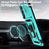 For Samsung Galaxy S22 Case With Camera Lens Cover Hd Screen Protector, Dual Layer Military-Grade Drop Tested Magnetic Ring Holder Kickstand Protective Phone Case For Samsung Galaxy S22 5G (Mint)