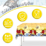 2Pcs Cartoon Themed Tablecloth Disposable Tablecover Birthday Party Supplies And Cartoon Decorations For Kid Boy Baby Shower Rectangle Tables 70"X42",2 Pack