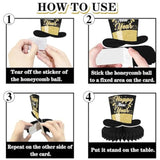 10pcs Black Gold 2026 New Year Party Centerpieces for Table Decorations
