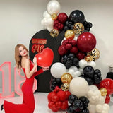 Burgundy Black White Gold Balloon Arch Garland Kit, 147Pcs Latex Balloons Different Sizes 18 12 10 5 Inch For Valentines Wedding Bachelorette Birthday Mothers Day Graduation Party Decoration