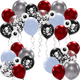 34pcs Halloween Skull Balloons Gothic Skeleton Rose Party Decorations Backdrop Decor
