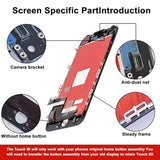 For Iphone 7 Lcd Screen Replacement Black 4.7 Inch Frame Assembly Display 3D Touch Screen Digitizer With Repair Tools Kit Tempered Glass Screen Protector For A1660, A1778, A1779 (Black)