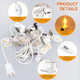 C7 Accessory Cord With 15 Led Light Bulbs And Outlet Christmas Village Light 17.7 Ft With Spare Fuse Warm White Lamp For