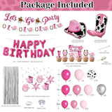 105-Pc Pink Disco Cowgirl Birthday Decoration Set
