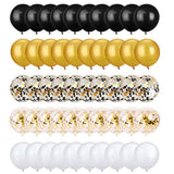 Black and Gold Balloon Kit: 72-Piece Confetti Party Decorations