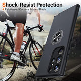 For S23 Ultra Case, Slim Soft Bumper Case For Galaxy S23 Ultra, With Ring Holder Kickstand For Samsung S23 Ultra Cover, Military-Grade Protection For Samsung Galaxy S23 Ultra Case, Black