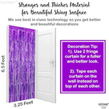 , Metallic Purple Foil Fringe Curtain - Pack Of 2 | Streamer Backdrop For Purple Birthday Decorations | Wedding, Anniversary, Bachelorette Party Decoration | Unicorn, Mermaid Party Decorations