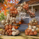 Fall Balloon Arch Kit 145pcs Terracotta Orange Nude Gold Balloons for Baby Shower Party