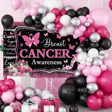 Breast Cancer Awareness Banner Backdrop Breast Cancer Decorations 6x3.6ft