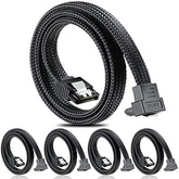 Sata Iii Cable, 6Gbps 90 Degree Right Angle Hdd Sdd Data Cable, Sata 3.0 Nylon
