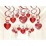 Valentine'S Day Glitter Heart Swirl Hanging Decoration- Bridal Shower, Engagement, Wedding,Birthday Party Decorations 30Ct