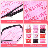 24 Pcs Cosmetic Bags Makeup Bags Bulk Cute Portable Pouches With Zipper Travel Toiletry Organizer Purse Women'S Gift Birthday Party Favors (Valentine'S Day)