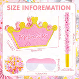 Pink Princess Piñata For Girls With Stick Blindfold And Confetti Crown Piñata For Princess Party Decorations, Photo Prop, Birthday, Funny Anniversary