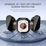 Privacy Waterproof Case Compatible For Apple Watch Ultra 3/2/1 Screen Protector 49Mm, Anti Spy Face Cover Back Bumper For Iwatch Accessories