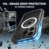 For Iphone 16 Pro Case Waterproof,With Magsafe Snowproof,Dustproof And Shockproof,Ip68 Certified Real 360 Full Body Protection Fully Sealed Underwater Cover For Iphone 16 Pro 6.3" Black