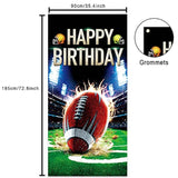 American Football Happy Birthday Banner Backdrop Rugby Players Sports