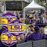 Havercamp Lsu Balloons 3 Pack 18in Foil Mike the Tiger Purple Gold for Lsu Party Supplies and Birthday Decorations (by Havercamp)