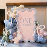 4Pcs 18" Blue Heart Checked Balloons Striped Plaid Heart Foil Balloons For Spring Party Decorations Picnic Party Decor Love Theme Birthday Party Wedding Baby Shower Versatile Party Decor