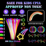 258-Piece Glow Party Set with Wands, LED Glasses, and Glow Sticks