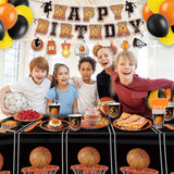 185Pcs Basketball Party Decorations & Supplies, Serves 26 - Include Plates And Napkins, Banner, Hanging Swirls, Cups, Utensils, Balloons, Tablecloths For Basketball Birthday Party