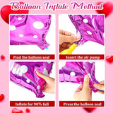 40 Pieces Heart Shaped Valentines Foil Balloons Purple, Red And White Foil Heart Balloons S For Birthday Party Supplies, Valentine, Birthday, Wedding, Bachelorette Bridal Party