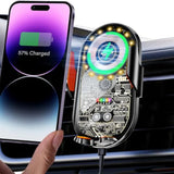 Car Phone Mount, Car Phone Mount Wireless Charger, Wireless Car Charger, Qi 15W Fast Charging Auto Clamp Mount Air Vent Phone Mount Compatible With All 4.7-7.2 Inch Devices