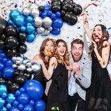 122Pcs Blue, Black & Silver Balloon Garland Kit β Arch Decor for Birthday, Shower and Party
