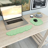 Cloud Mouse Pad Wrist Support Keyboard Wrist Rest Set Ergonomic Wrist Support For Typing Pain Relief Portable For Computer Office Gaming (Green-L)