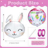 Xjyxqf Easter Bunny Balloons 6Pcs 18Inch - Bunny & Rabbit Head Foil Balloons For Easter Party Decorations, Balloon Arch Kit With Hanging String,Spring Home Backdrop Supplies (Bunny Balloons)
